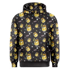 Doge Much Thug Wow Pattern Funny Kekistan Meme Dog Black Background Men s Overhead Hoodie by snek