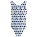 Boston Terrier Dog Pattern with rainbow and black polka dots Kids  Cut-Out Back One Piece Swimsuit View1