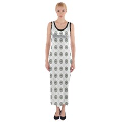 Logo Kekistan Pattern Elegant With Lines On White Background Fitted Maxi Dress by snek