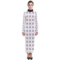 Logo Kekistan Pattern Elegant With Lines On White Background Turtleneck Maxi Dress by snek