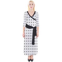 Logo Kekistan Pattern Elegant With Lines On White Background Quarter Sleeve Wrap Maxi Dress by snek