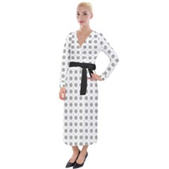 Logo Kekistan Pattern Elegant With Lines On White Background Velvet Maxi Wrap Dress by snek