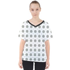 Logo Kekistan Pattern Elegant With Lines On White Background V-neck Dolman Drape Top by snek