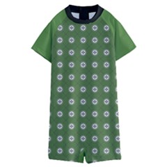 Logo Kekistan Pattern Elegant With Lines On Green Background Kids  Boyleg Half Suit Swimwear by snek