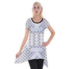 Logo Kek Pattern Black And White Kekistan Short Sleeve Side Drop Tunic by snek