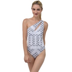 Logo Kek Pattern Black And White Kekistan To One Side Swimsuit by snek