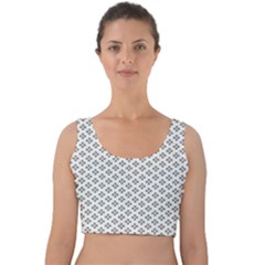 Logo Kek Pattern Black And White Kekistan White Background Velvet Crop Top by snek