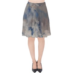 Deep Time Clouds Velvet High Waist Skirt by LoolyElzayat