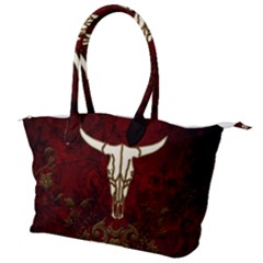 Awesome Cow Skeleton Canvas Shoulder Bag by FantasyWorld7