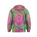 Groovy Abstract Pink, Turquoise And Yellow Swirl Kids  Pullover Hoodie View2