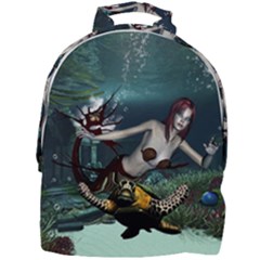 Wonderful Fmermaid With Turtle In The Deep Ocean Mini Full Print Backpack by FantasyWorld7