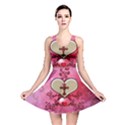 Wonderful Hearts With Floral Elements Reversible Skater Dress View1