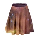 Cosmic Astronomy sky with stars orange brown and yellow High Waist Skirt View1