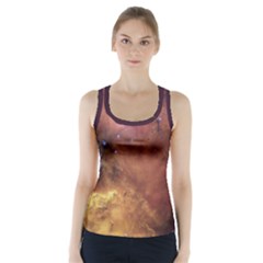 Cosmic Astronomy Sky With Stars Orange Brown And Yellow Racer Back Sports Top by genx