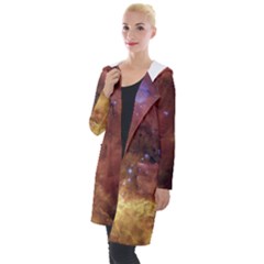 Cosmic Astronomy Sky With Stars Orange Brown And Yellow Hooded Pocket Cardigan by genx