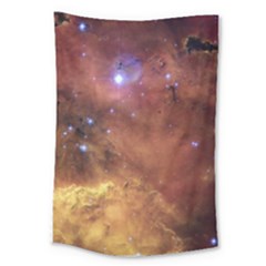 Cosmic Astronomy Sky With Stars Orange Brown And Yellow Large Tapestry by genx