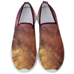 Cosmic Astronomy Sky With Stars Orange Brown And Yellow Men s Slip On Sneakers by genx