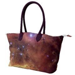 Cosmic Astronomy Sky With Stars Orange Brown And Yellow Canvas Shoulder Bag by genx