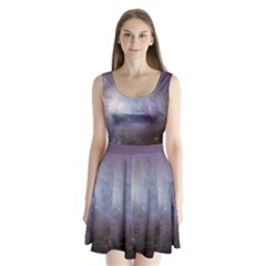 Orion Nebula Pastel Violet Purple Turquoise Blue Star Formation Split Back Mini Dress  by genx