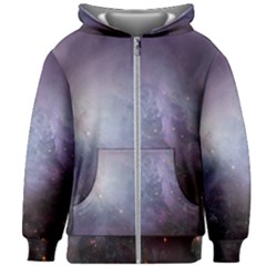 Orion Nebula Pastel Violet Purple Turquoise Blue Star Formation Kids Zipper Hoodie Without Drawstring by genx