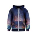 Lagoon Nebula Interstellar Cloud Pastel pink, turquoise and yellow stars Kids  Zipper Hoodie View1