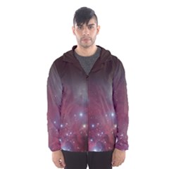 Christmas Tree Cluster Red Stars Nebula Constellation Astronomy Hooded Windbreaker (men) by genx