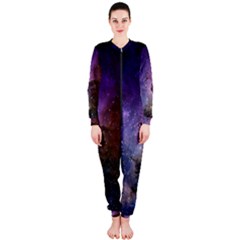 Carina Nebula Ngc 3372 The Grand Nebula Pink Purple And Blue With Shiny Stars Astronomy Onepiece Jumpsuit (ladies)  by genx