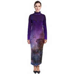 Carina Nebula Ngc 3372 The Grand Nebula Pink Purple And Blue With Shiny Stars Astronomy Turtleneck Maxi Dress by genx