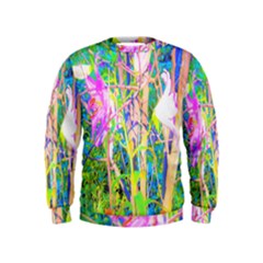 Abstract Oriental Lilies In My Rubio Garden Kids  Sweatshirt by myrubiogarden