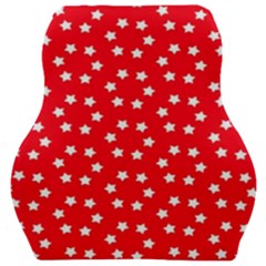 Christmas Pattern White Stars Red Car Seat Velour Cushion  by Mariart