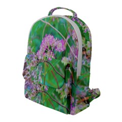 Invincibelle Spirit Hot Pink Hydrangeas On Aqua Green Flap Pocket Backpack (large) by myrubiogarden