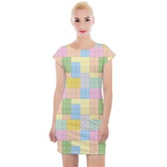 Lego Background Cap Sleeve Bodycon Dress by Wegoenart