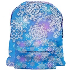 Snowflake Background Blue Purple Giant Full Print Backpack by Wegoenart