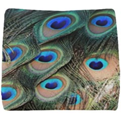 Peacock Feathers Bird Colorful Seat Cushion by Wegoenart