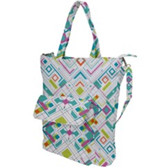 Graphic Design Geometry Shape Pattern Geometric Shoulder Tote Bag by Wegoenart