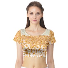 Beer Head Foam Cool Short Sleeve Crop Top by Wegoenart