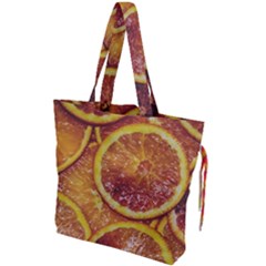 Blood Orange Fruit Citrus Fruits Drawstring Tote Bag by Wegoenart