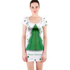 Fir Tree Christmas Christmas Tree Short Sleeve Bodycon Dress by Simbadda