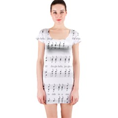 Jingle Bells Song Christmas Carol Short Sleeve Bodycon Dress by Simbadda