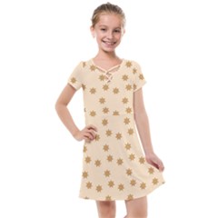 Pattern Gingerbread Star Kids  Cross Web Dress by Simbadda