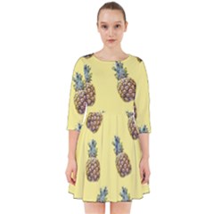 Pineapples Fruit Pattern Texture Smock Dress by Simbadda