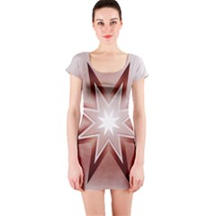 Star Christmas Festival Decoration Short Sleeve Bodycon Dress by Simbadda