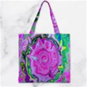 Groovy Pink, Blue And Green Abstract Liquid Art Zipper Grocery Tote Bag View2