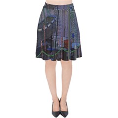 Christmas Boats In Harbor Velvet High Waist Skirt by Wegoenart