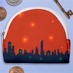 City Light Night Lights Evening Horseshoe Style Canvas Pouch by Wegoenart