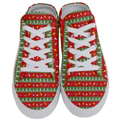 Christmas Papers Red And Green Half Slippers by Wegoenart