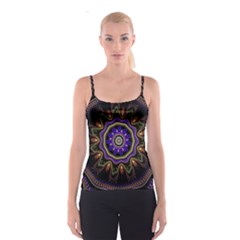 Fractal Vintage Colorful Decorative Spaghetti Strap Top by Wegoenart