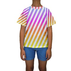 Abstract Lines Mockup Oblique Kids  Short Sleeve Swimwear by Wegoenart