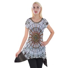 Dome Glass Architecture Glass Dome Short Sleeve Side Drop Tunic by Wegoenart