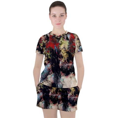 Ara Bird Parrot Animal Art Women s Tee And Shorts Set by Wegoenart